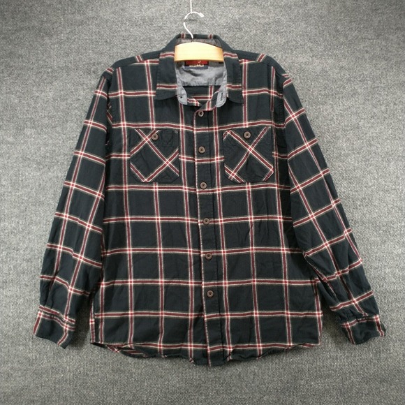 Wrangler Originals Men's Button-Up Flannel Shirt Multi Large Long Sleeve Check - Picture 2 of 12